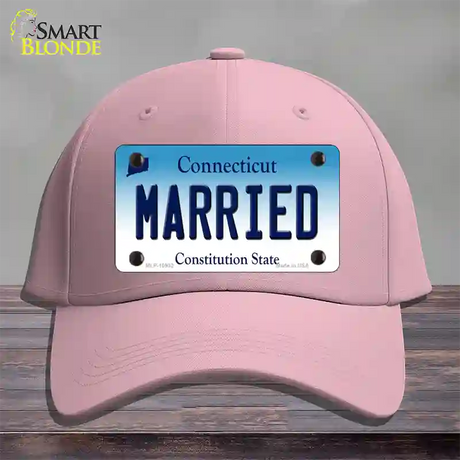 Married Connecticut Novelty License Plate Hat Cotton / Pink