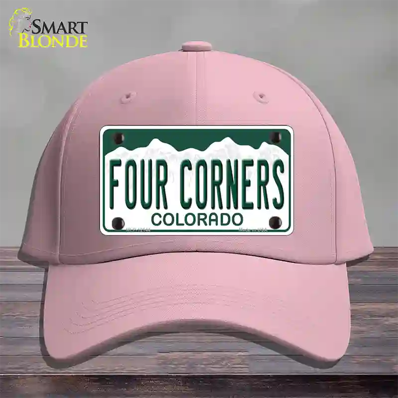 Four Corners Colorado Novelty License Plate Hat Cotton Pink