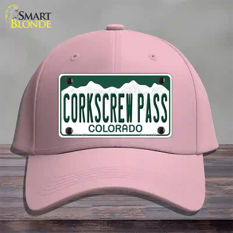 Corkscrew Pass Colorado Novelty License Plate Hat Cotton Pink