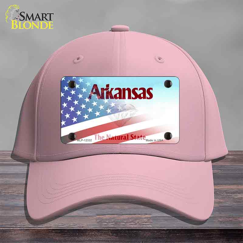 Arkansas with American Flag Novelty License Plate Hat HAT-MLP-12332