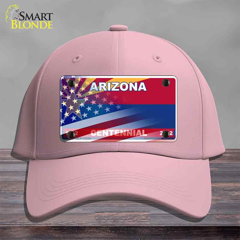 Arizona Centennial American Flag Novelty License Plate Hat HAT-MLP-12436