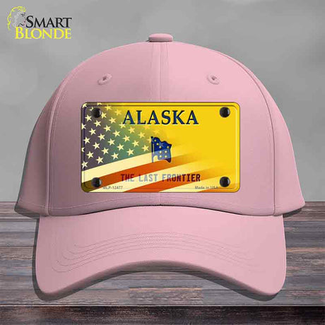 Alaska with American Flag Novelty License Plate Hat HAT-MLP-12477