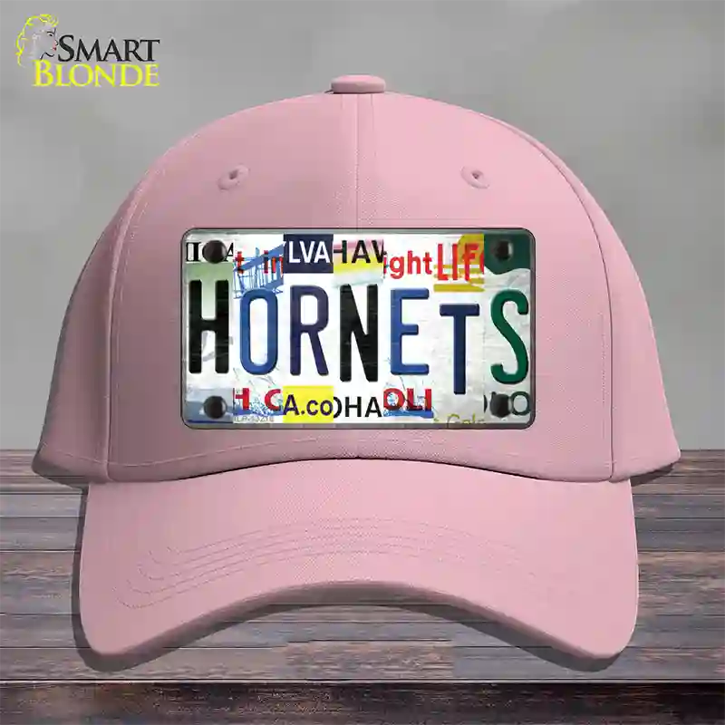 Hornets Strip Art Novelty License Plate Hat Tag Cotton Pink