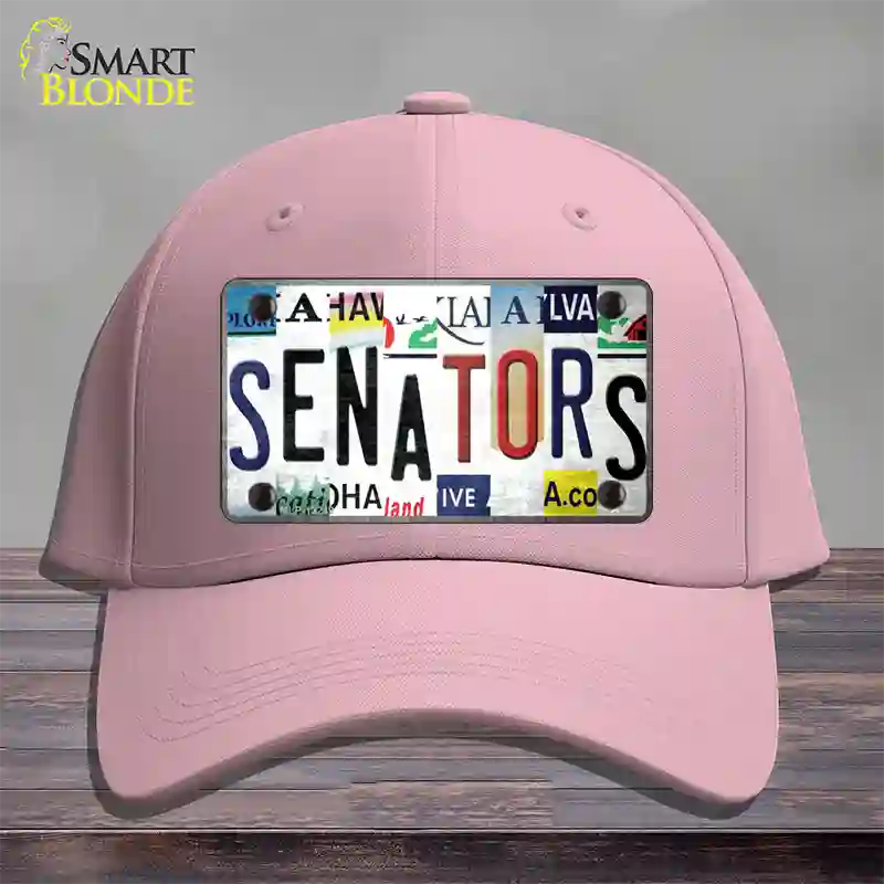Senators Strip Art Novelty License Plate Hat Tag Cotton Pink