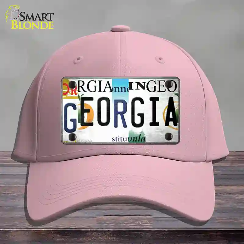 Georgia Strip Art Novelty License Plate Hat Tag Cotton Pink