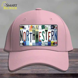 Northwestern Strip Art Novelty License Plate Hat Tag Cotton Pink