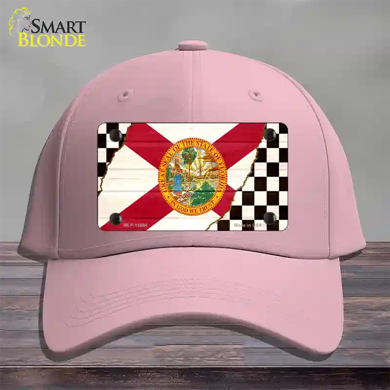 Florida Racing Flag Novelty License Plate Hat Tag Cotton Pink