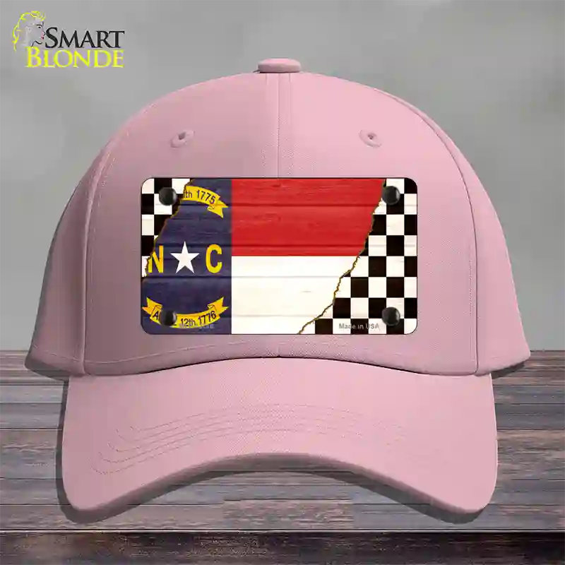 North Carolina Racing Flag Novelty License Plate Hat Tag Cotton Pink