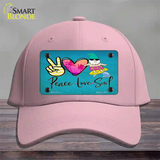 Peace Love Surf Novelty License Plate Hat Cotton / Pink