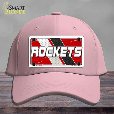 Pink cap with 'ROCKETS' logo on a gray background
