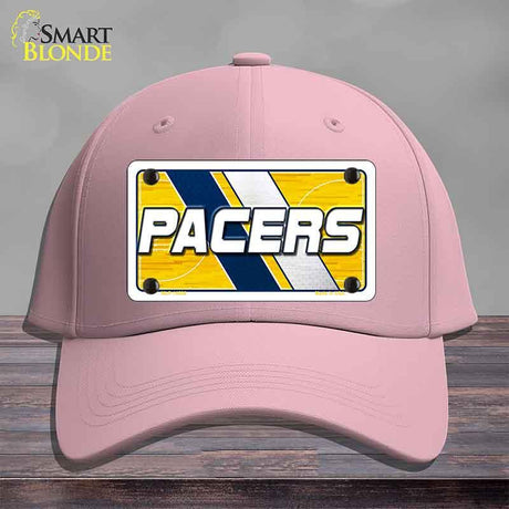 Pink cap with Pacers logo on a gray background