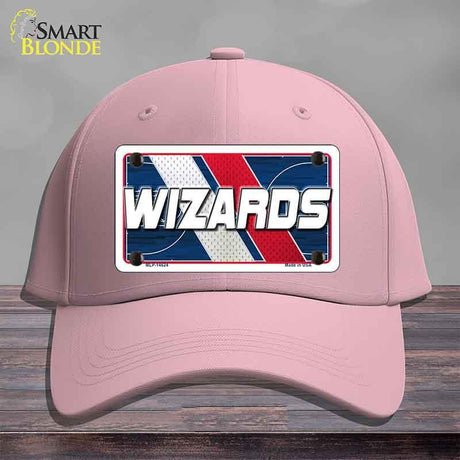 Pink cap with 'Wizards' logo on a gray background