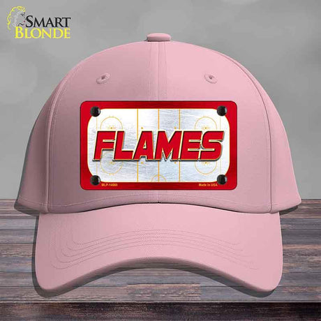 FLAMES Graphic Novelty License Plate Hat HAT-MLP-14660 Cotton Pink