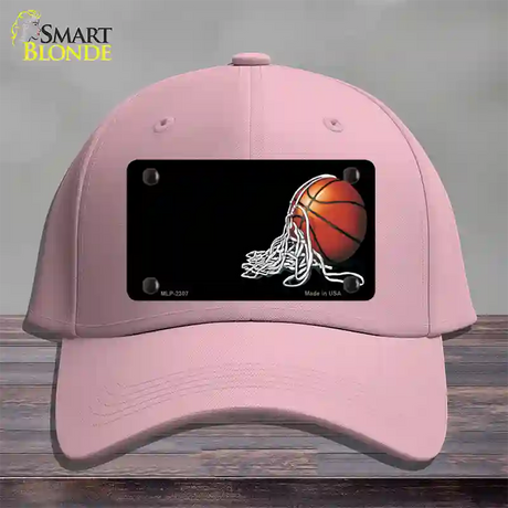 Basketball With Net Offset Novelty License Plate Hat Cotton / Pink