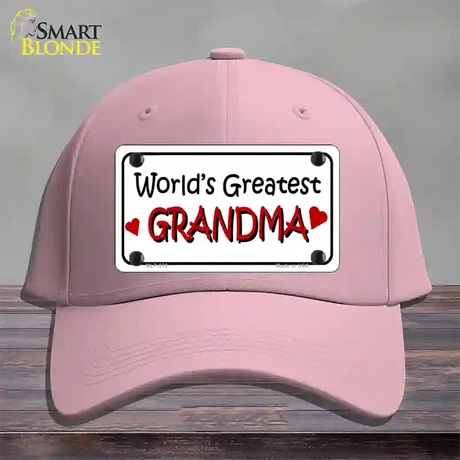 Worlds Greatest Grandma Novelty License Plate Hat Cotton / Pink