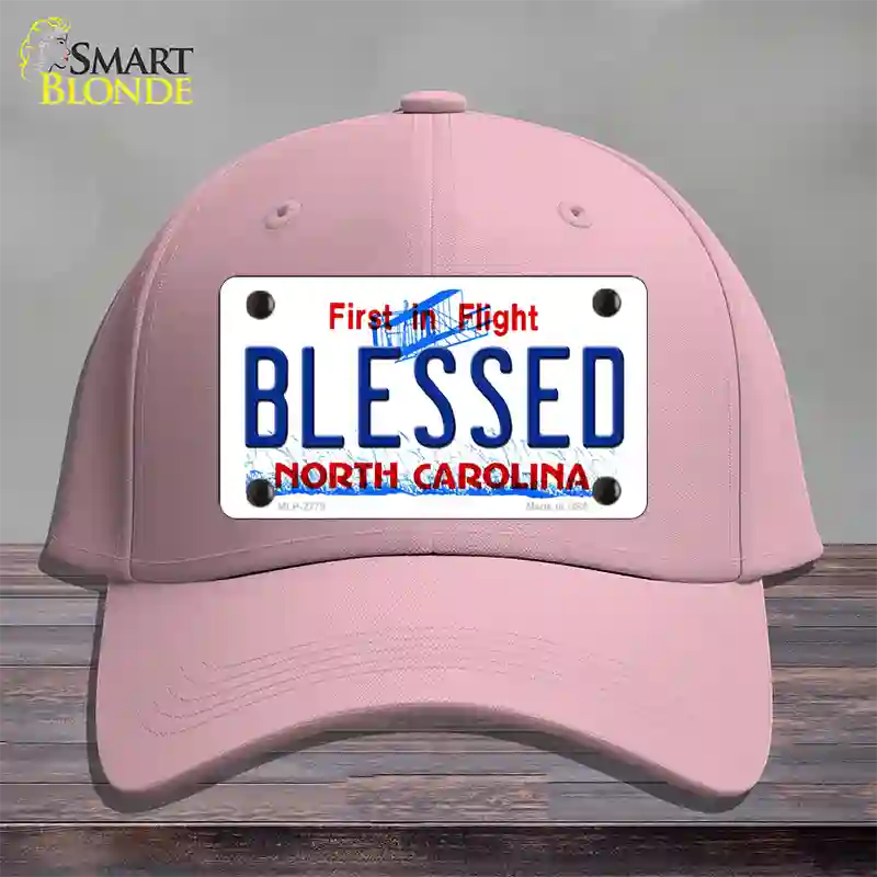 Blessed North Carolina Novelty License Plate Hat Cotton / Pink