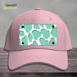 Mint White Giraffe Novelty License Plate Hat Cotton / Pink