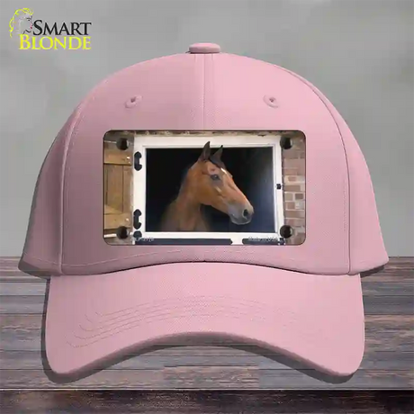 Horse In Barn Novelty License Plate Hat Cotton / Pink