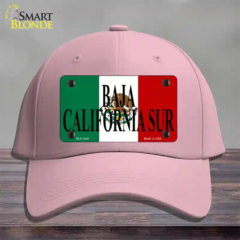 Baja California Sur Mexico Flag Novelty License Plate Hat Cotton / Pink