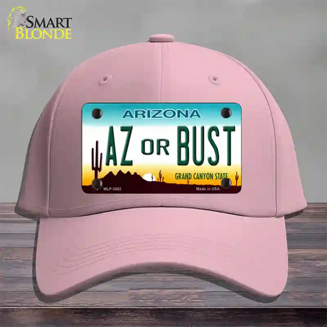 Arizona Az Or Bust Novelty License Plate Hat Cotton / Pink