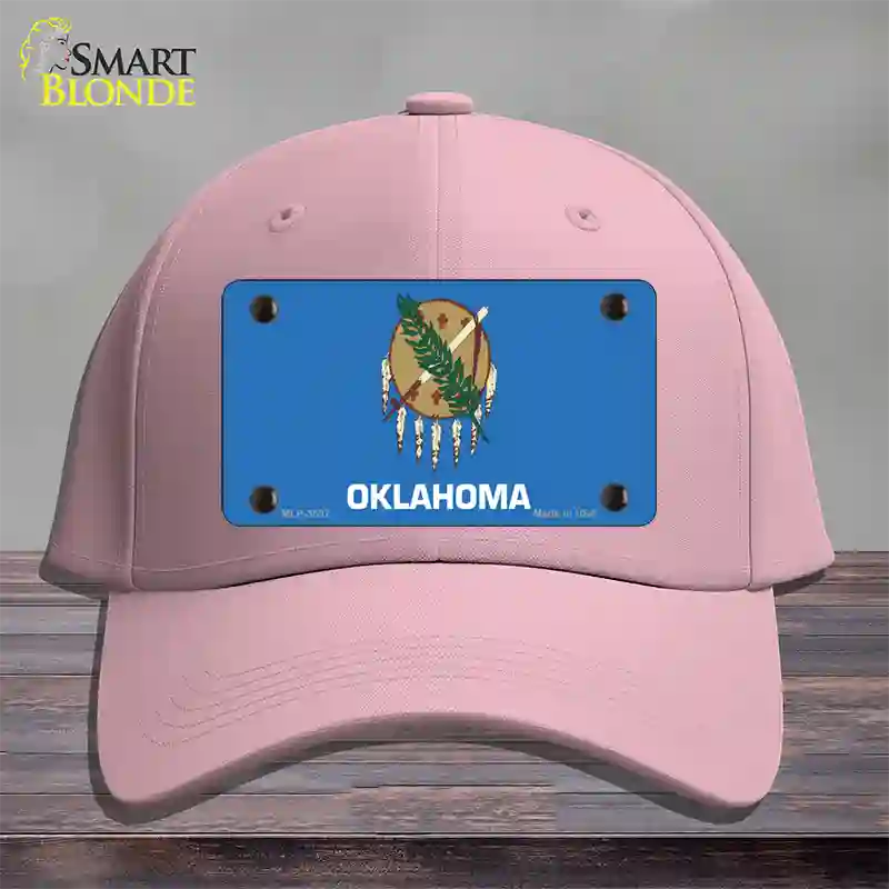 Oklahoma State Flag Novelty License Plate Hat Cotton / Pink