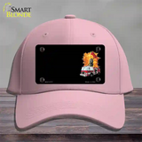 Fire Engine Flames Flaming Ax Offset Novelty License Plate Hat Cotton / Pink
