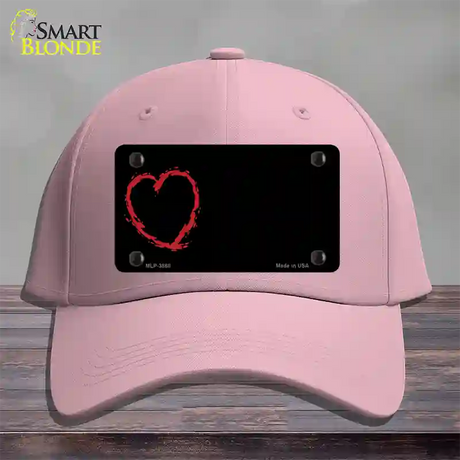 Heart Offset Novelty License Plate Hat Cotton / Pink