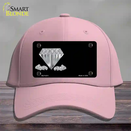 Diamonds Offset Novelty License Plate Hat Cotton / Pink