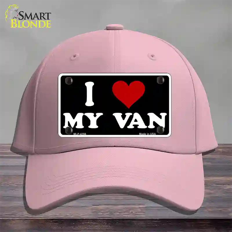 I Love My Van Black Novelty License Plate Hat Cotton / Pink