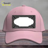 Black White Quatrefoil Center Scallop Novelty License Plate Hat Cotton / Pink