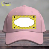 Yellow White Quatrefoil Center Scallop Novelty License Plate Hat Cotton / Pink