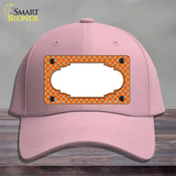 Orange White Quatrefoil Center Scallop Novelty License Plate Hat Cotton / Pink