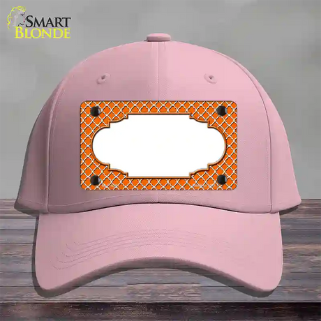 Orange White Quatrefoil Center Scallop Novelty License Plate Hat Cotton / Pink