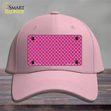 Pink White Quatrefoil Novelty License Plate Hat Cotton / Pink
