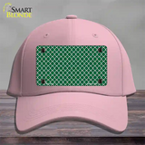 Green White Quatrefoil Novelty License Plate Hat Cotton / Pink