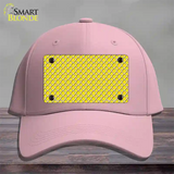 Yellow White Quatrefoil Novelty License Plate Hat Cotton / Pink