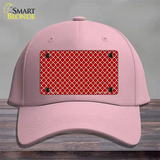 Red White Quatrefoil Novelty License Plate Hat Cotton / Pink