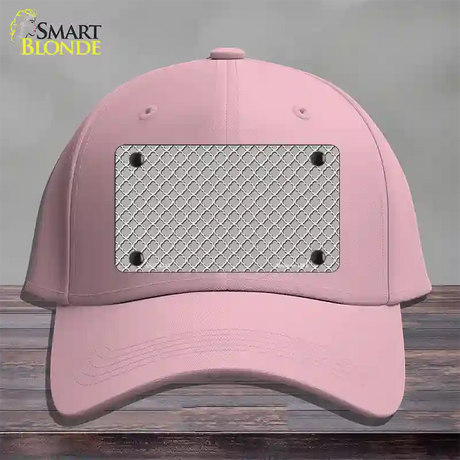Grey White Quatrefoil Novelty License Plate Hat Cotton / Pink