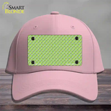 Lime Green White Quatrefoil Novelty License Plate Hat Cotton / Pink