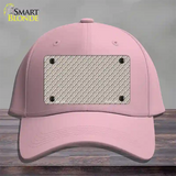 Tan White Quatrefoil Novelty License Plate Hat Cotton / Pink