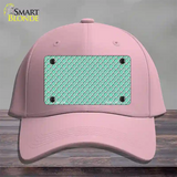 Mint White Quatrefoil Novelty License Plate Hat Cotton / Pink