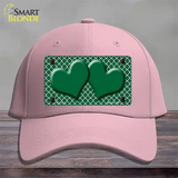 Green White Quatrefoil Green Center Hearts Novelty License Plate Hat Cotton / Pink