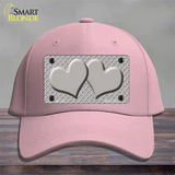 Grey White Quatrefoil Grey Center Hearts Novelty License Plate Hat Cotton / Pink