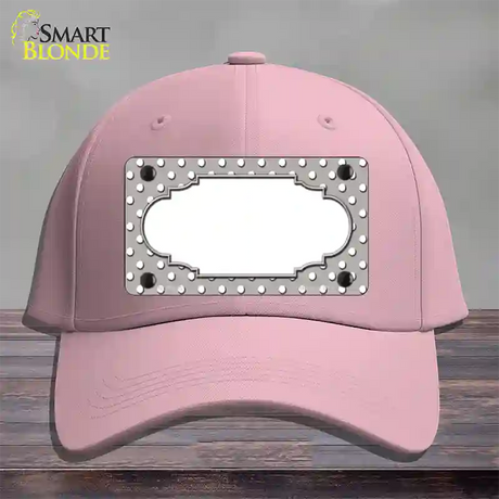 Scallop Grey White Polka Dot Novelty License Plate Hat Cotton / Pink