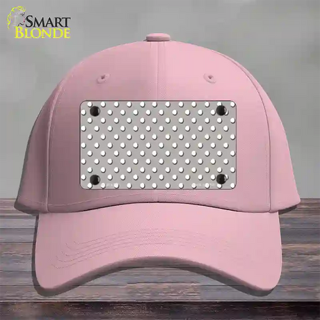 Grey Polka Dot Novelty License Plate Hat Cotton / Pink
