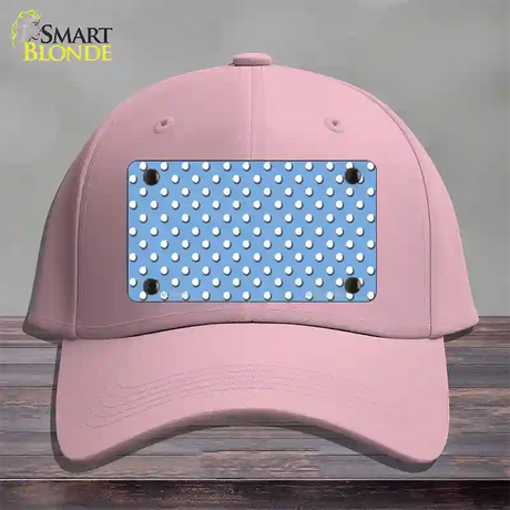 Light Blue Polka Dot Novelty License Plate Hat Cotton / Pink