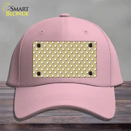 Gold Polka Dot Novelty License Plate Hat Cotton / Pink