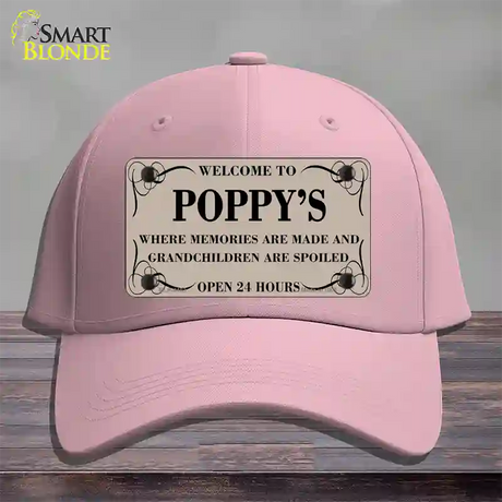 Welcome To Poppys Novelty License Plate Hat Cotton / Pink