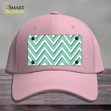 Mint White Large Chevron Novelty License Plate Hat Cotton / Pink