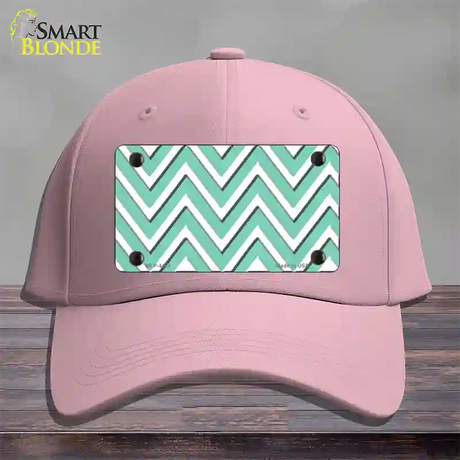 Mint White Large Chevron Novelty License Plate Hat Cotton / Pink